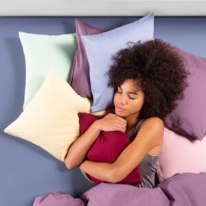 Taie d'oreiller Bella Donna en coton jersey de qualité supérieure avec fermeture éclair sur un côté